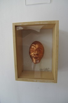 kunst: Kopf, Gips, Glas,Holz