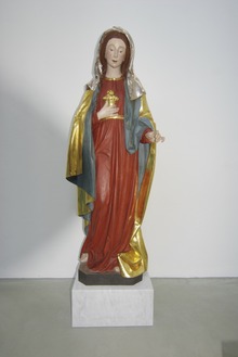 kirchen-kapellen: Kirche Widen, Neuer Sockel für die Madona.\r\nAus Cristalina Marmor.