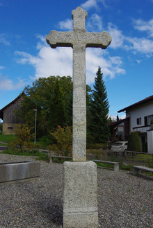 wegkreuze: Wegkreuz, Wegkreuz aus Gotthard Granit nach der Restaurierung.